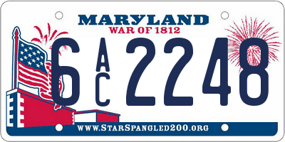MD license plate 6AC2248