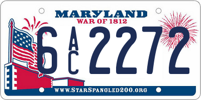 MD license plate 6AC2272