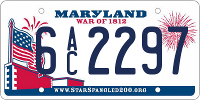 MD license plate 6AC2297