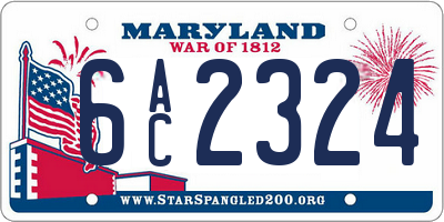 MD license plate 6AC2324