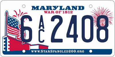 MD license plate 6AC2408