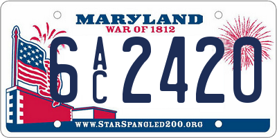 MD license plate 6AC2420
