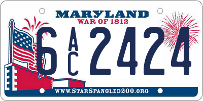 MD license plate 6AC2424