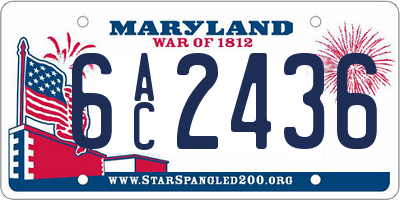 MD license plate 6AC2436