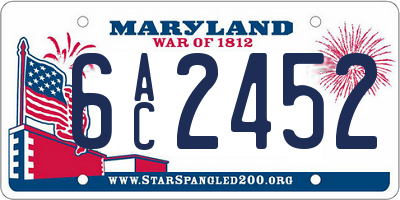 MD license plate 6AC2452