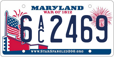 MD license plate 6AC2469