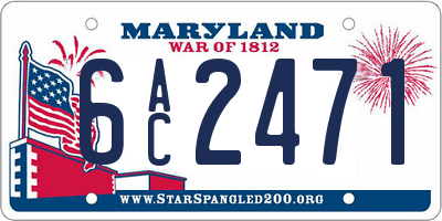 MD license plate 6AC2471
