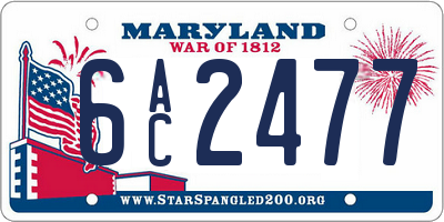 MD license plate 6AC2477
