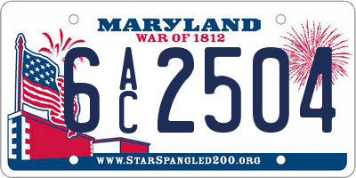 MD license plate 6AC2504