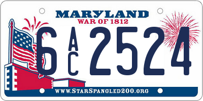 MD license plate 6AC2524