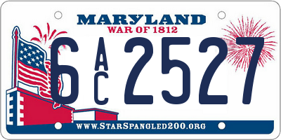 MD license plate 6AC2527