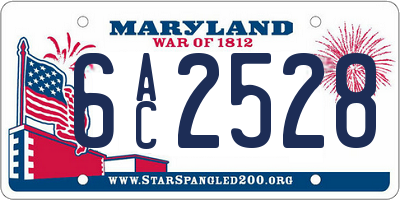 MD license plate 6AC2528