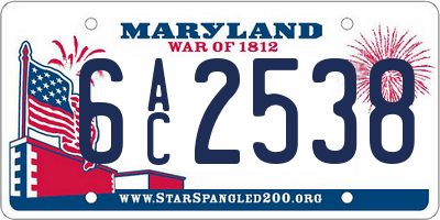 MD license plate 6AC2538