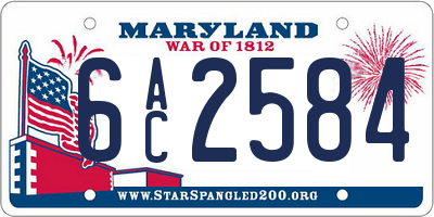 MD license plate 6AC2584