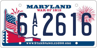 MD license plate 6AC2616