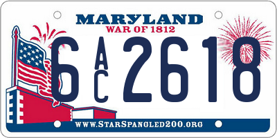 MD license plate 6AC2618