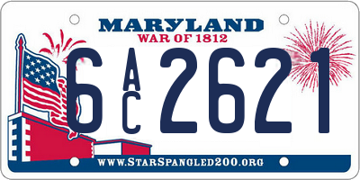 MD license plate 6AC2621