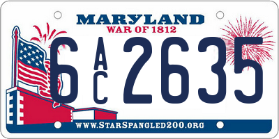 MD license plate 6AC2635