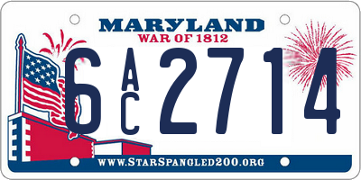 MD license plate 6AC2714