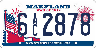 MD license plate 6AC2878