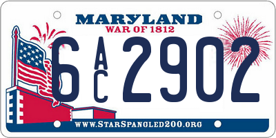 MD license plate 6AC2902