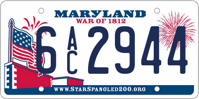 MD license plate 6AC2944