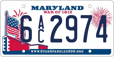MD license plate 6AC2974