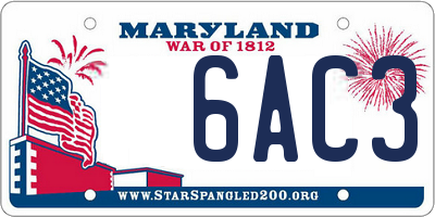 MD license plate 6AC3