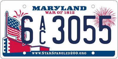 MD license plate 6AC3055