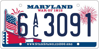 MD license plate 6AC3091