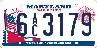 MD license plate 6AC3179