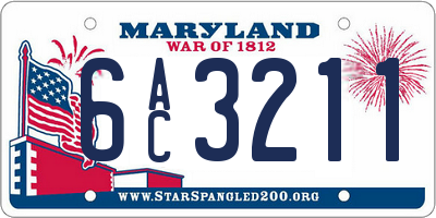 MD license plate 6AC3211