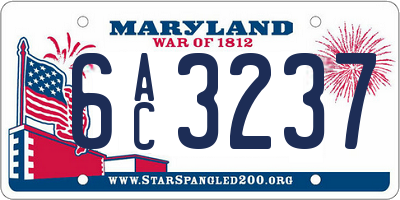 MD license plate 6AC3237