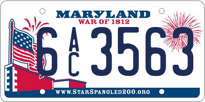 MD license plate 6AC3563