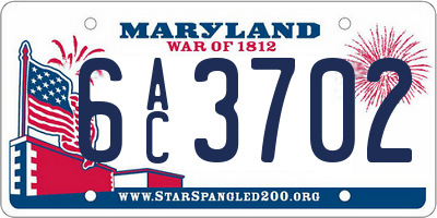 MD license plate 6AC3702