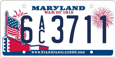 MD license plate 6AC3711