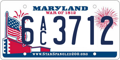 MD license plate 6AC3712