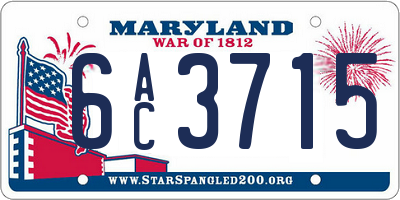 MD license plate 6AC3715
