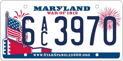 MD license plate 6AC3970