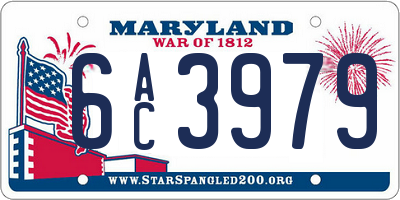 MD license plate 6AC3979