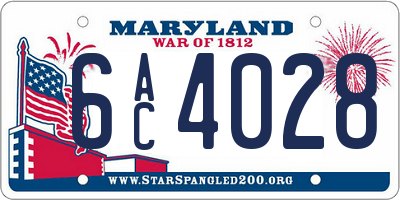 MD license plate 6AC4028