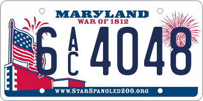 MD license plate 6AC4048