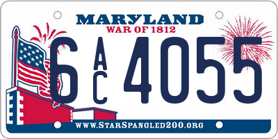 MD license plate 6AC4055