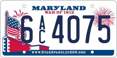 MD license plate 6AC4075