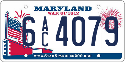 MD license plate 6AC4079