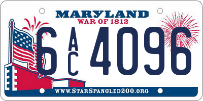 MD license plate 6AC4096