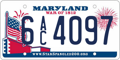 MD license plate 6AC4097
