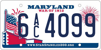 MD license plate 6AC4099