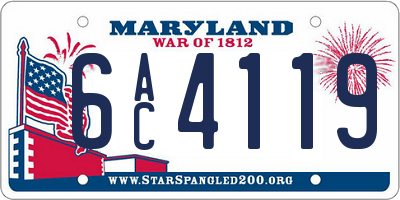MD license plate 6AC4119