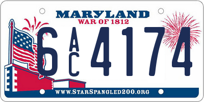 MD license plate 6AC4174